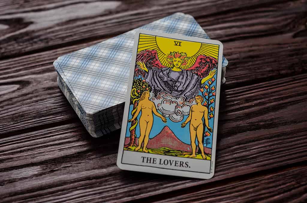 Deck of cards Tarot Rider-Waite. Major Arcana. VI The Lovers
