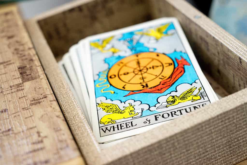 Deck of Tarot cards ; WHEEL of  FORTUNE.